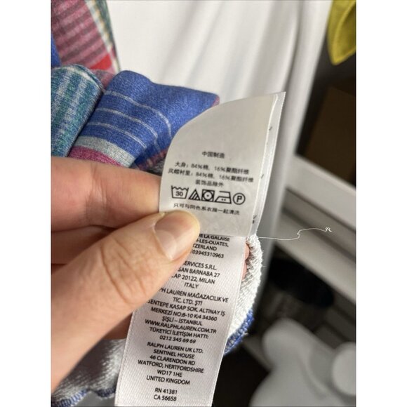 Polo Ralph Lauren Plaid Multicolour Hoodie Girls Size L or Women's M - Picture 5 of 9